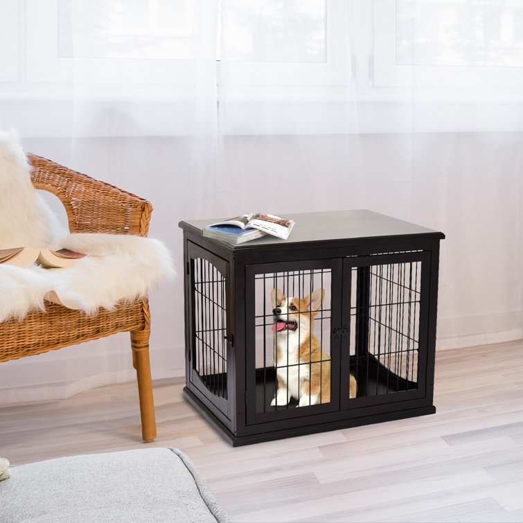 two dog crates in same room