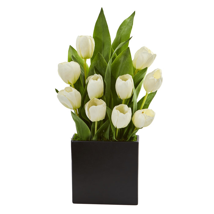 Artificial Tulips Fl Arrangement In Vase Artificial Tulips Fl Arrangement In Vase