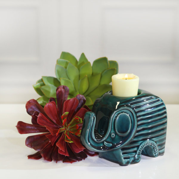 World Menagerie Elephant Ceramic Tealight Wayfair