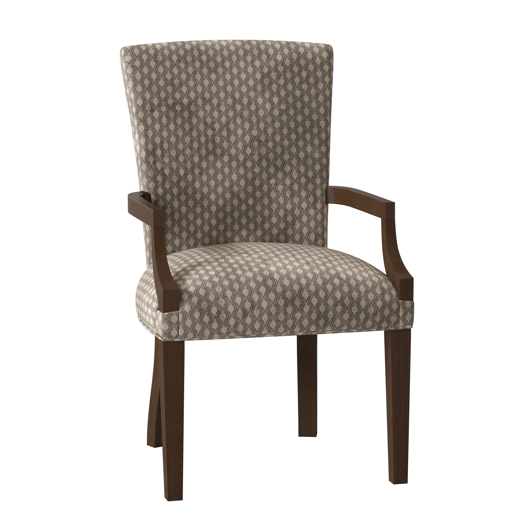 Duralee Furniture Chicago Upholstered Solid Back Arm Chair In