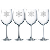 Our etched stemless wine glasses are the perfect engagement, bridal shower, wedding, and hostess gifts. Snowflake Wine Glasses Wayfair