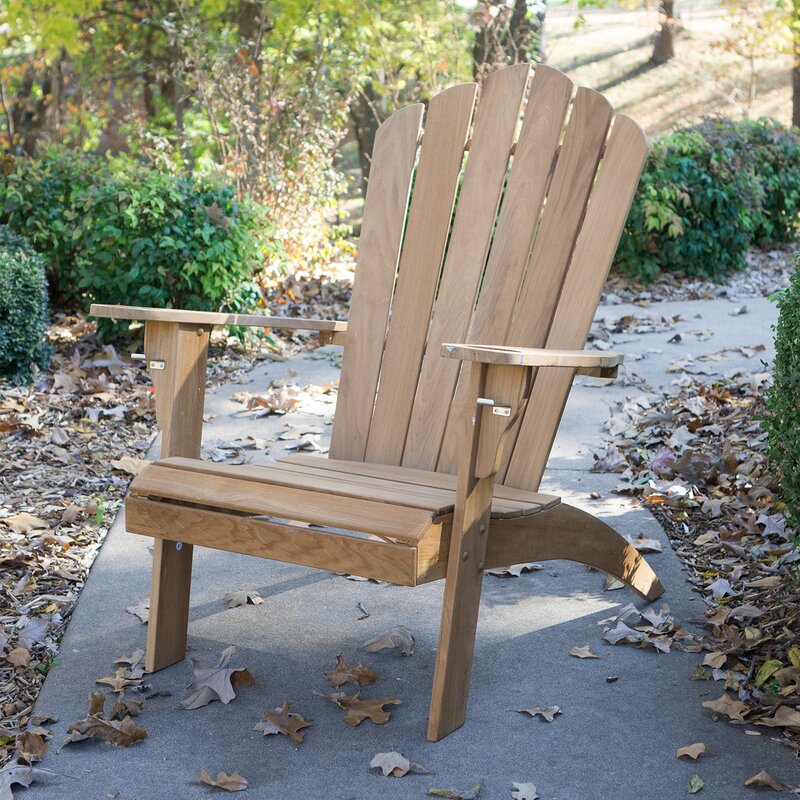 Bayou Breeze Cynthia Teak Oversized Adirondack Chair With Cup