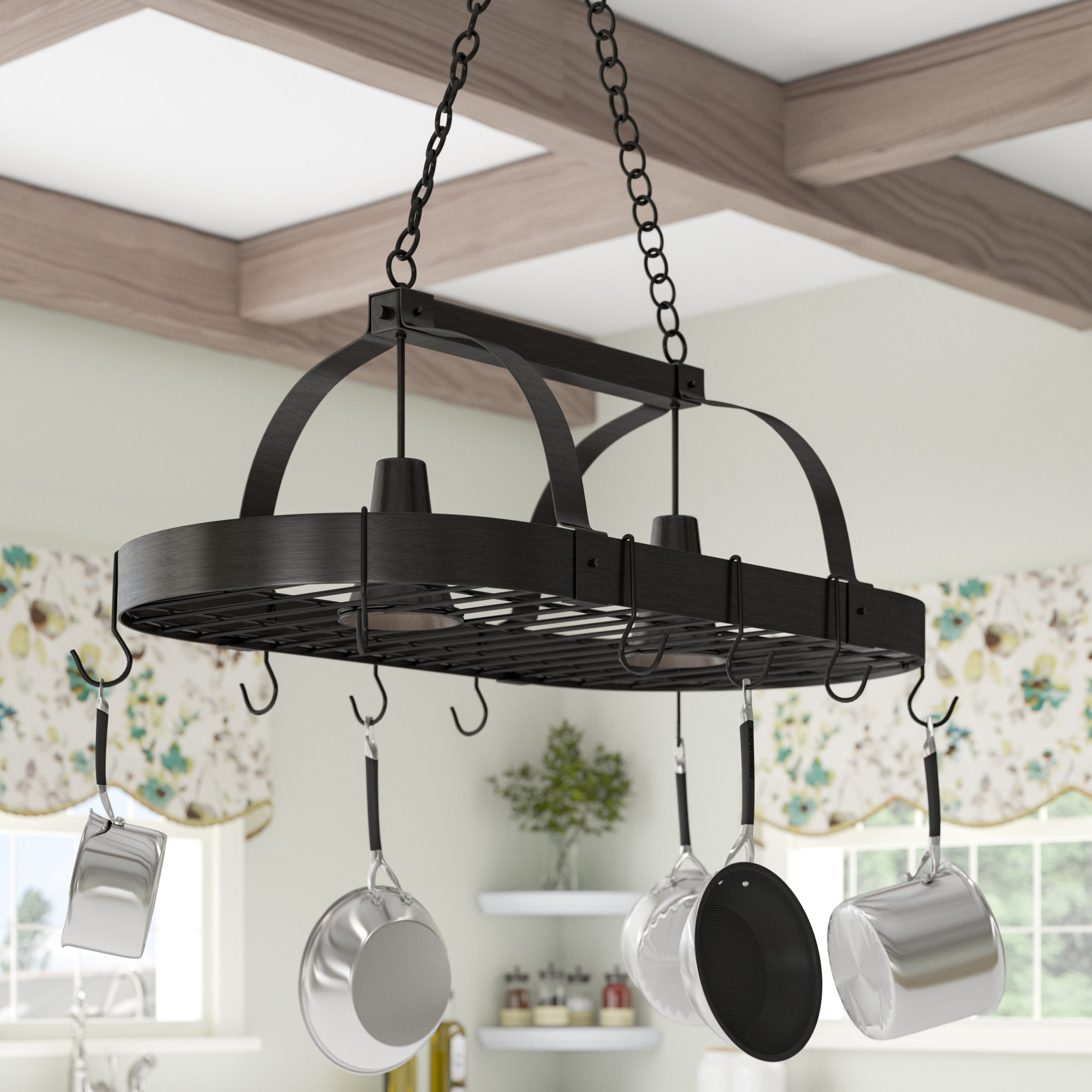 Darby Home Co 2 Light Kitchen Pot Rack Reviews Wayfair Ca
