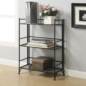 Kiley 3 Tier Wide Folding Etagere Bookcase