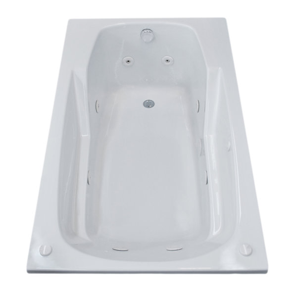 Anguilla 58.5 x 35.5 Rectangular Whirlpool Jetted Bathtub with Drain by Spa Escapes