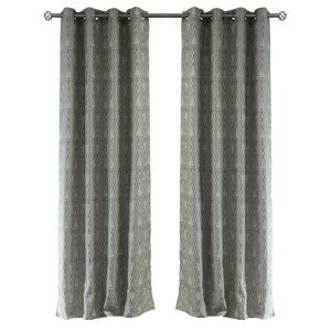 Lite Out Geometric Blackout Thermal Grommet Curtain Panels (Set of 2)