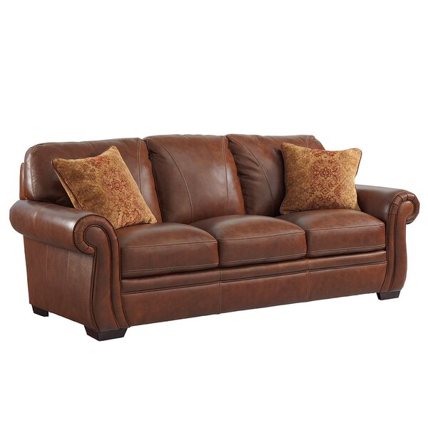 Gypsum Leather Sofa by Loon Peak