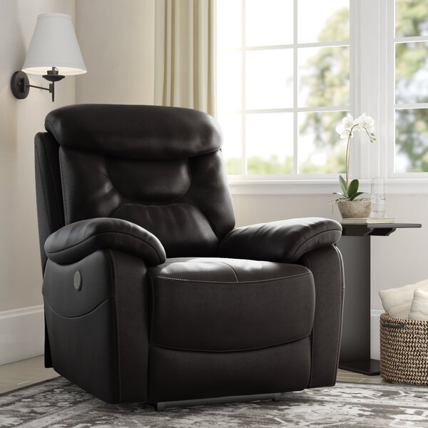 Hurdland Leather Power Recliner By Red Barrel Studio
