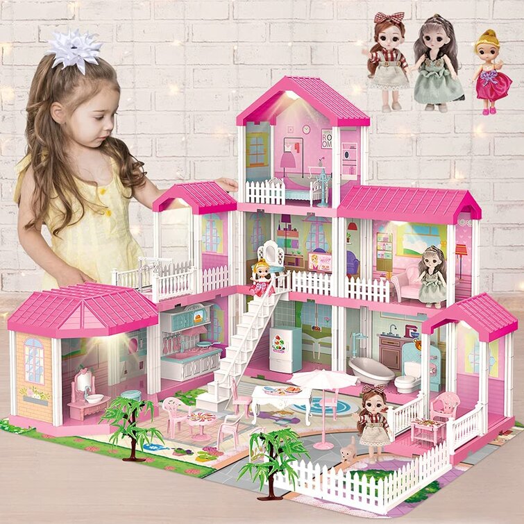 DIY Doll House Assemble Wooden Princess House Furniture Girl Children Toy Kit