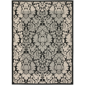 Short Black / Sand Outdoor Area Rug