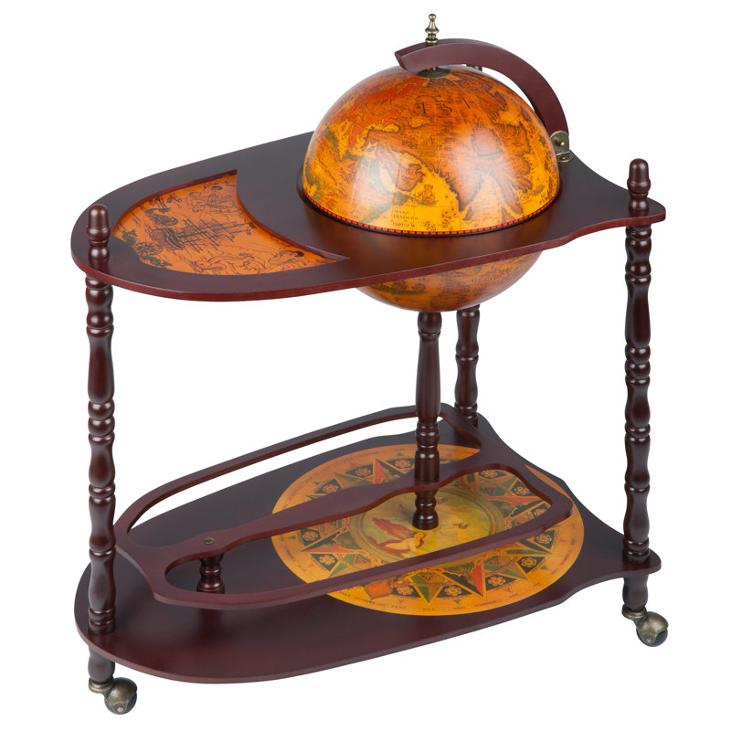 Design Toscano Old World Extended Shelf Italian Replica Globe Bar Old World Extended Shelf Italian Replica Globe Bar Cart