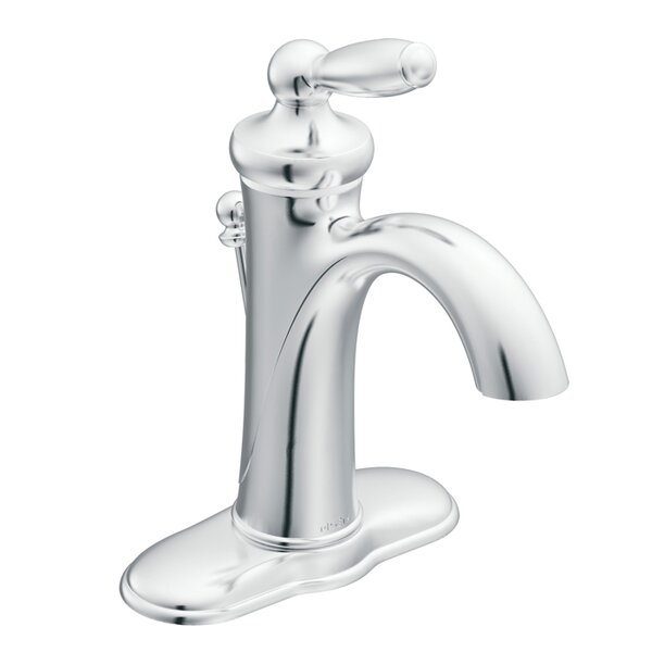 Brantford Single Hole Bathroom Faucet with Drain Assembly by Moen