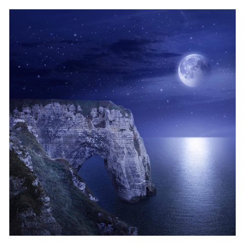 Night Cliffs 2.4m x 2.4m Textured Matte Peel & Stick Wall Mural East Urban Home