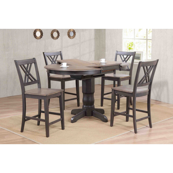 Modern Double X- Back Counter Height 5 Piece Pub Table Set By Iconic Furniture Savings