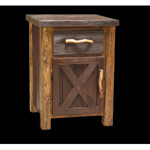 Barnwood 1 Drawer Nightstand by Utah M..