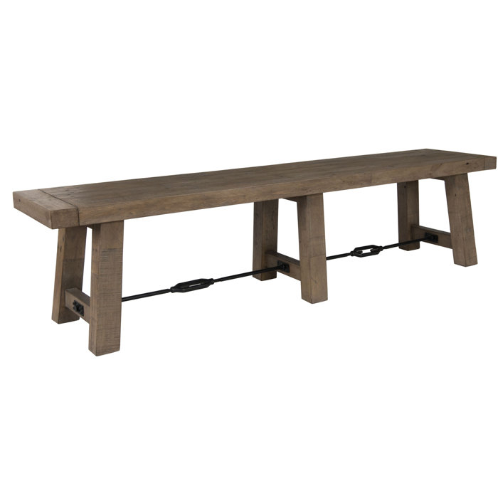 Millwood Pines Handcrafted Reclaimed Wood Dining Bench With Grains