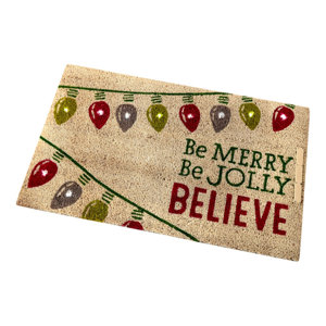 Light Up Be Merry Be Jolly Believe Doormat