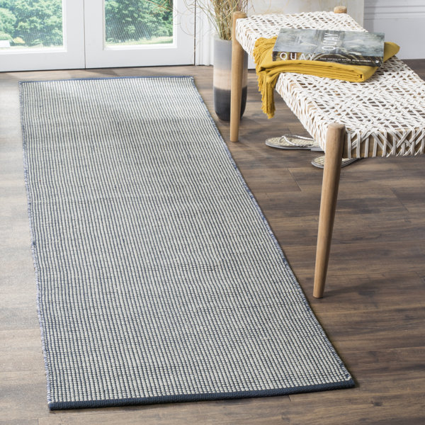 Birch Lane™ Ollie HandWoven Cotton Navy Area Rug & Reviews Birch Lane