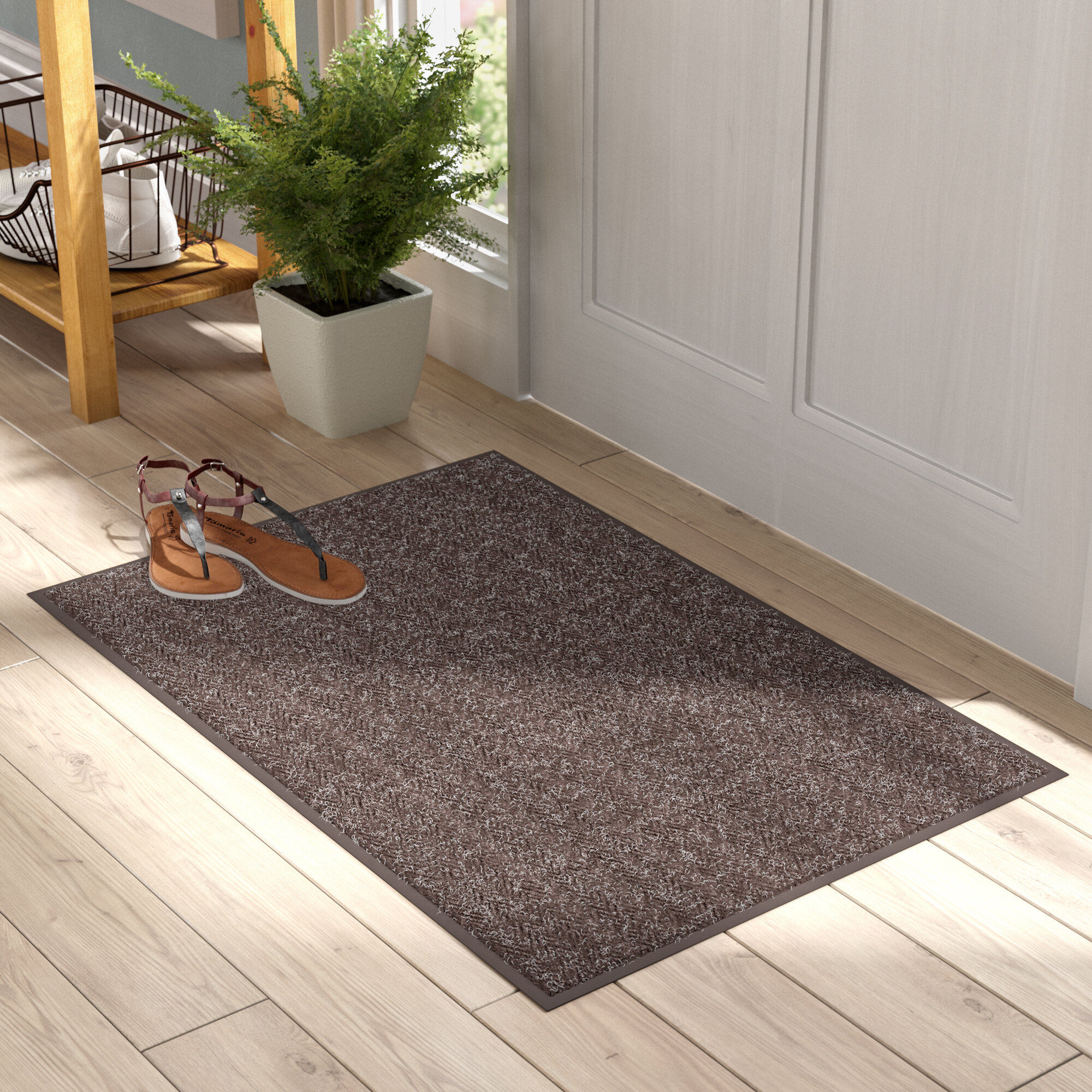 Symple Stuff Pamrapo Chevron Non Slip Indoor Only Door Mat