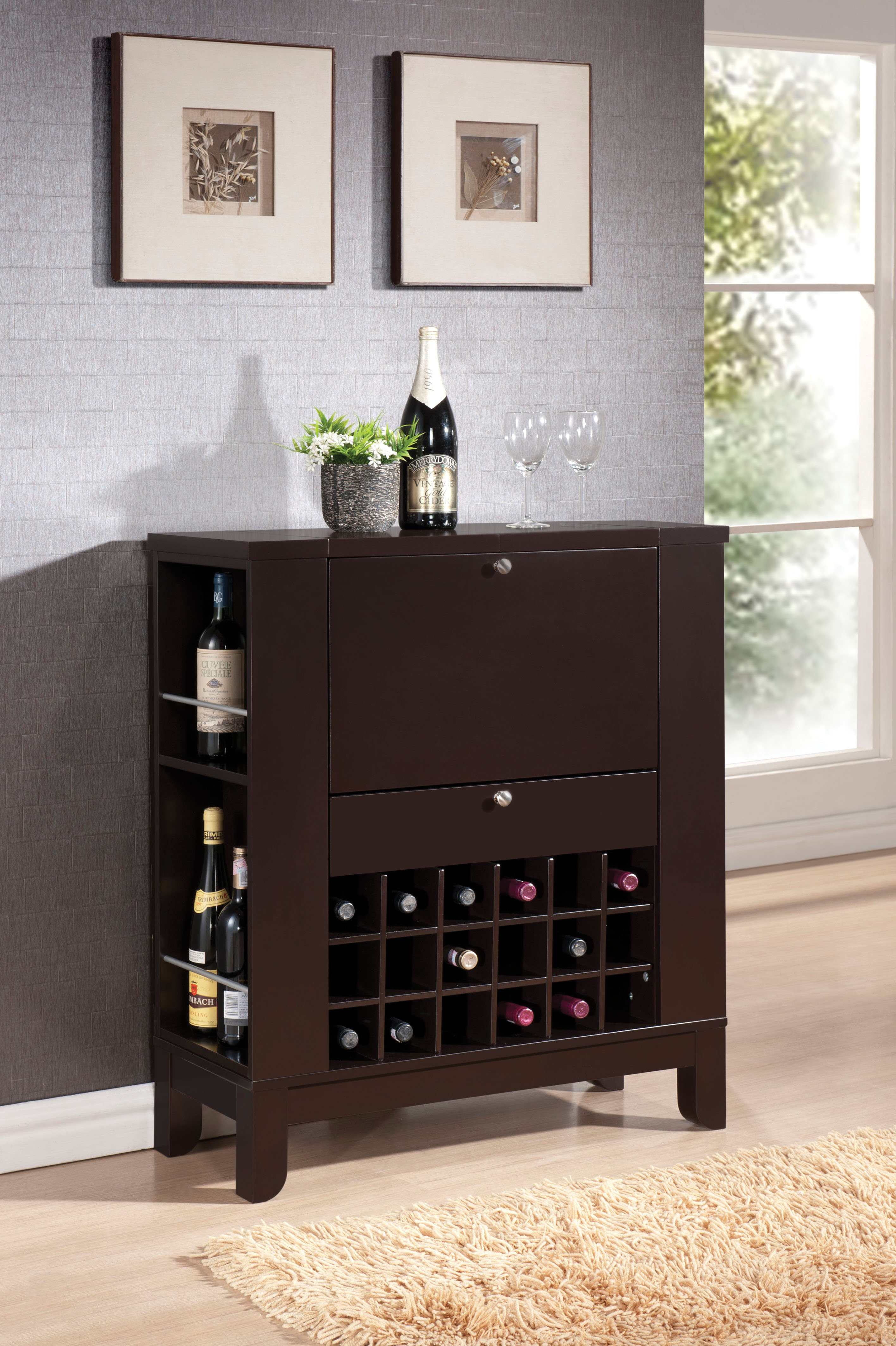 wine storage sideboard on Alcott Hill Grangeoversands Bar With Wine Storage Wayfair