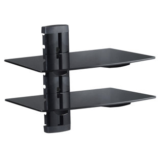 Wall Mounted Dvd Player Shelf Wayfair Co Uk Two Dvd Support Gl Wall Shelf