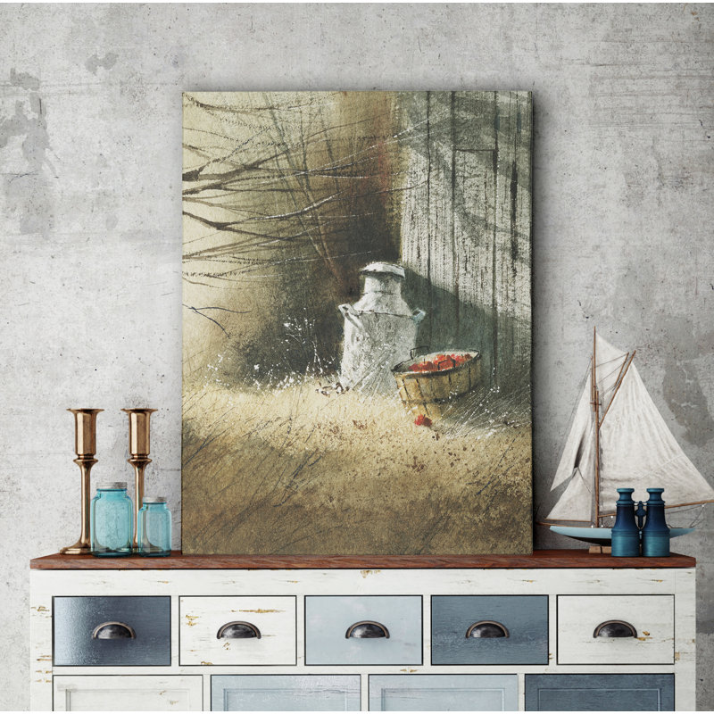 August Grove The Old Milk Can Print On Wrapped Canvas Wayfair