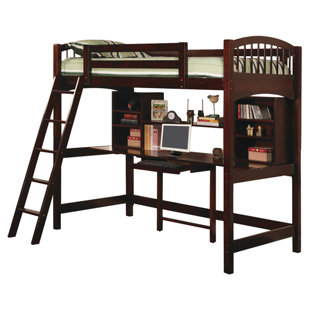 Fola Loft Bed With Top Shelf Wayfair Dorena Twin Low Loft Bed