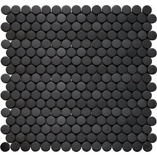 Black Penny Tile You Ll Love Wayfair Inox Penny Round 12 X Gl Mosaic Tile In Black