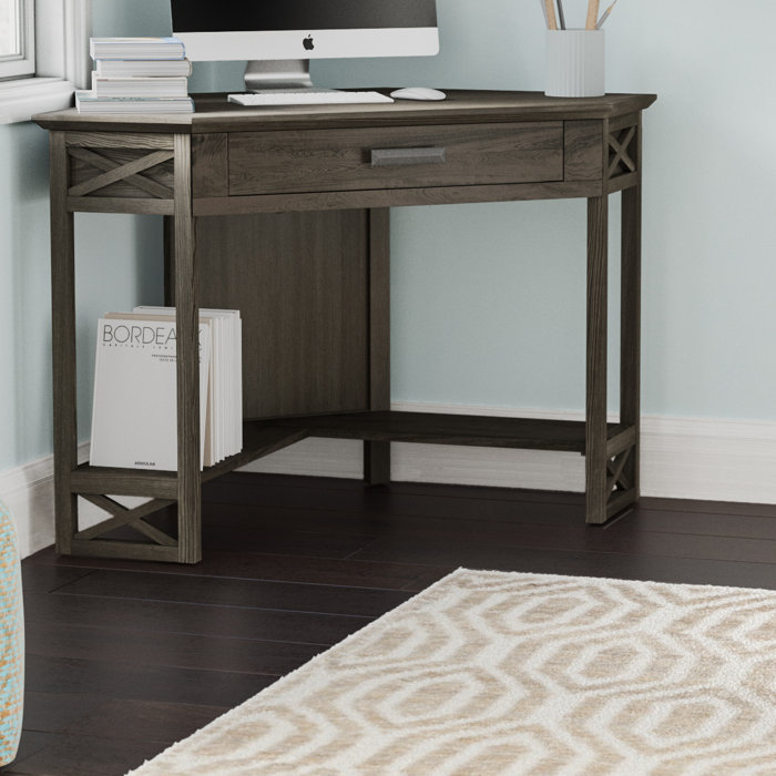 Breakwater Bay Smoke Grey Oak Corner Computer Writing Desk