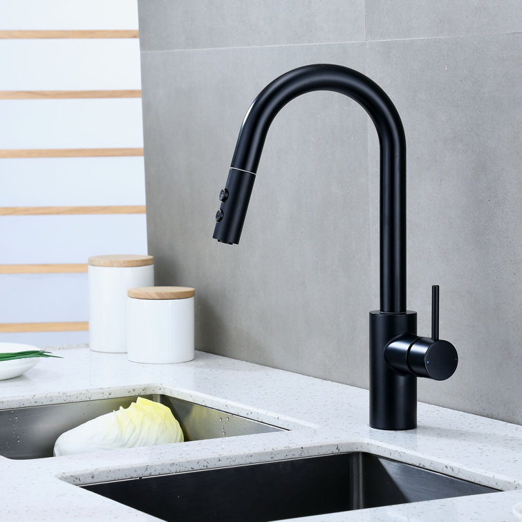 Luxier Contemporary Pull Down Single Handle Kitchen Faucet Reviews Wayfair