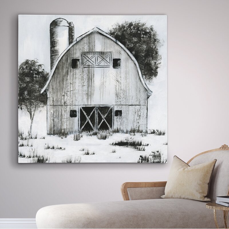 Gracie Oaks Black And White Barn I Oil Painting Print Reviews