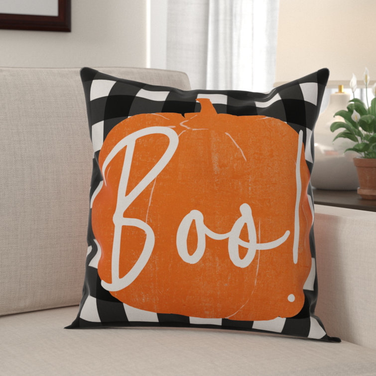 orange buffalo check pillows