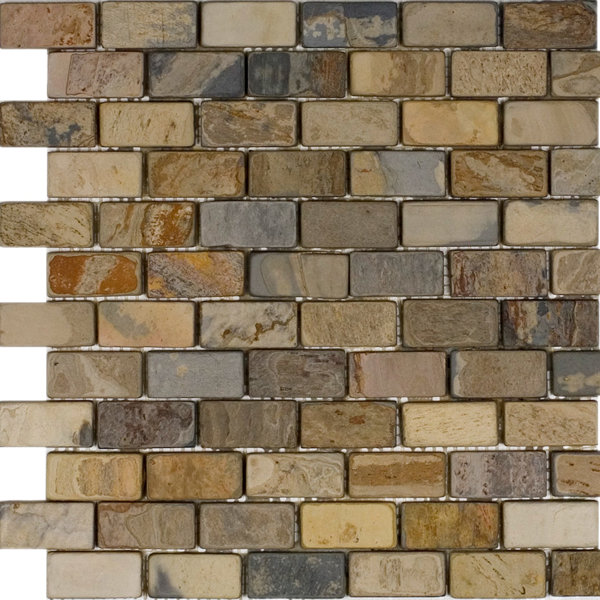 1 x 2 Slate Mosaic Tile in Fall by Epoch Architectural Surfaces
