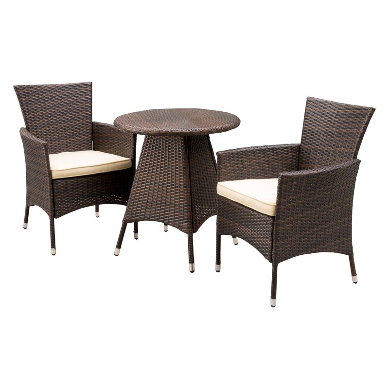 Mercury Row Betria 3 Piece Bistro Set With Cushions & Reviews | Wayfair