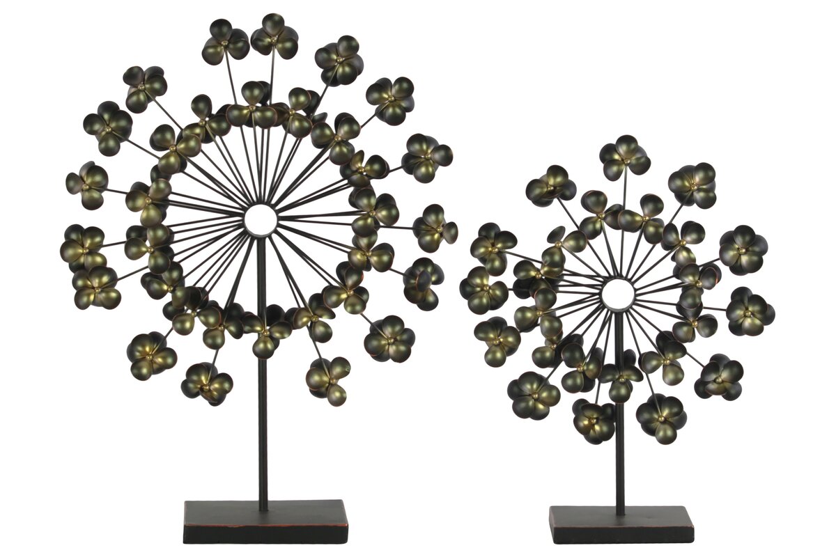 Brayden Studio Metal Accent Decor 2 Piece Sculpture Set Reviews