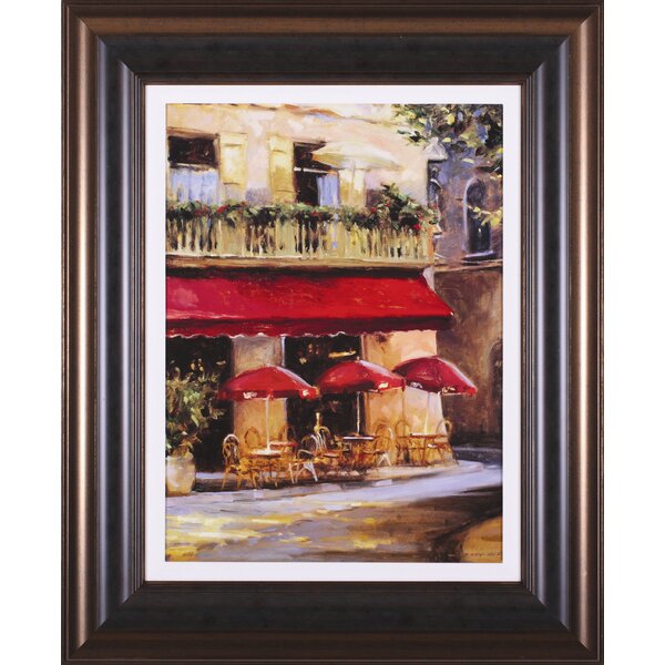 COUPLE WITH RED UMBRELLA IN PARIS OIL PAINT REPRINT  ON FRAMED CANVAS WALL ART
