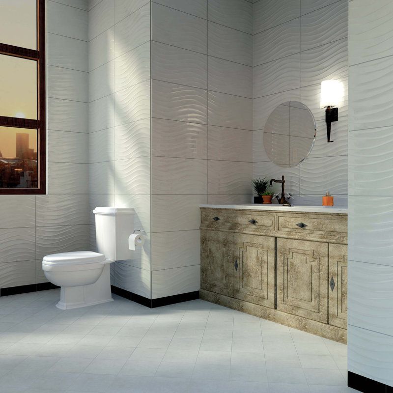Elitetile Silhouette 12 38 X 24 88 Ceramic Field Tile In White Silhouette 12 38 X 24 88 Ceramic Field Tile