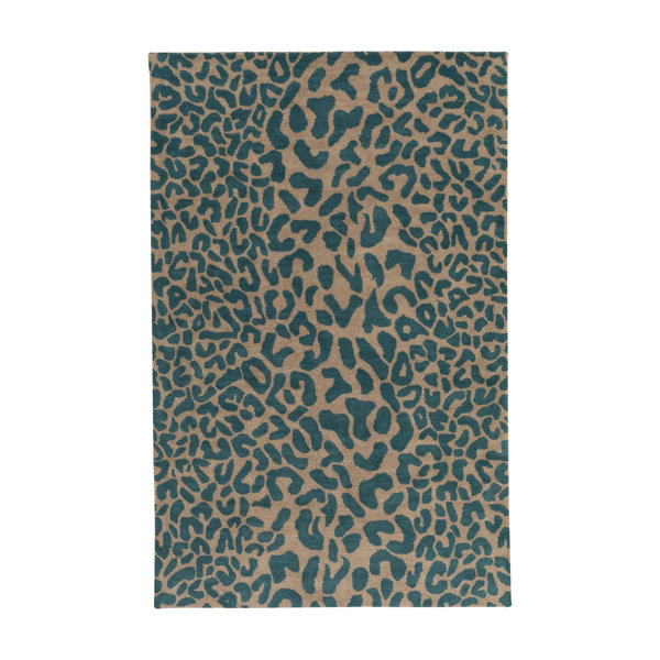 Macias Teal Animal Print Area Rug by Wade Logan