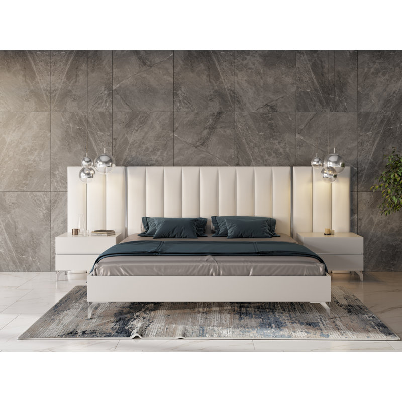 Orren Ellis Kayna Italian Modern Platform 3 Piece Bedroom Set