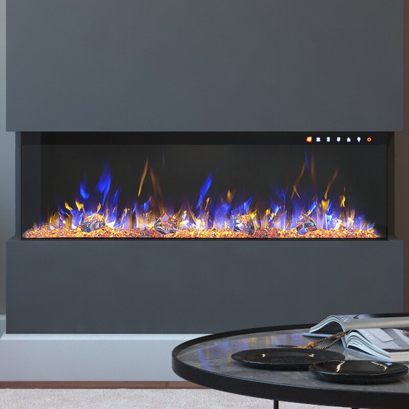 Ebern Designs Holubice Recessed Wall Mounted Electric Fireplace