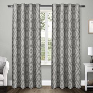 Britain Geometric Max Blackout Grommet Curtain Panels (Set of 2)