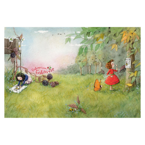 Strawberry Fairy - Missing Bee 3.2m x 4.8m Textured Matte Peel & Stick Wall Mural East Urban Home