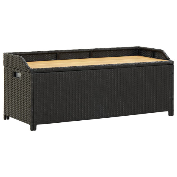 rattan garden storage bench seat