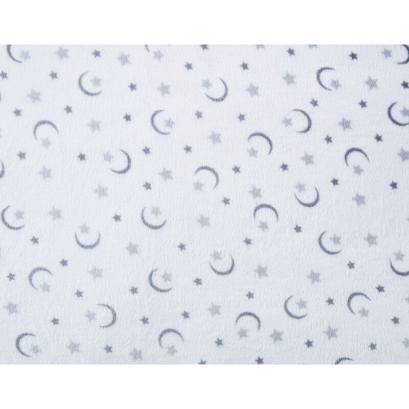 Cozy Fleece Microplush Crib Sheets, Blue/White with Moon and Stars