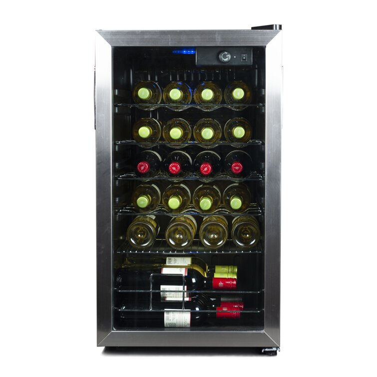 28-Bottle Wine Cooler Cellar Thermo-Electric Technology Free Standing Black New