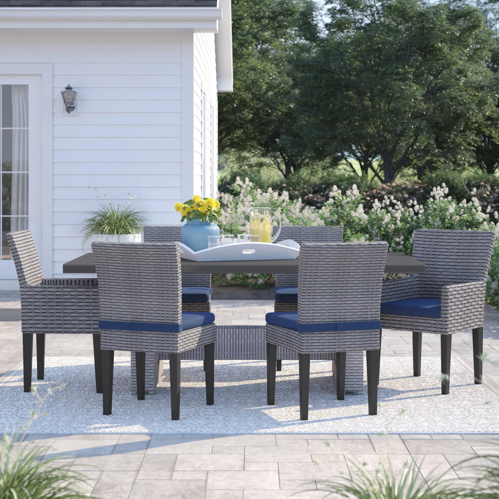Sol 72 Outdoor Kenwick 7 Piece Patio Dining Set With Outdoor Patio Dining Set