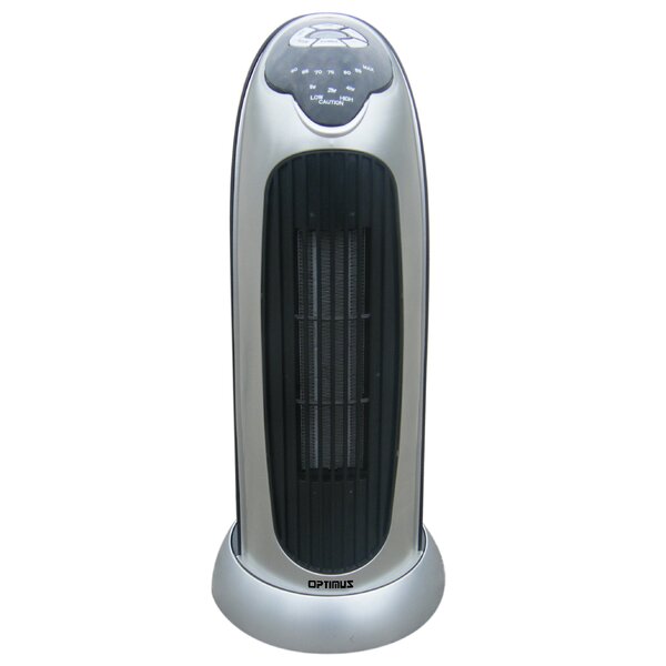Portable Electric Fan Tower Heater with Digital Temperature Readout and Oscillating by Optimus