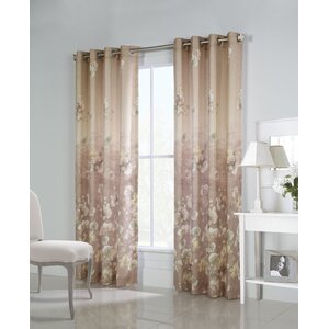 Caroga Nature/Floral Semi-Sheer Grommet Thermal Single Curtain Panel