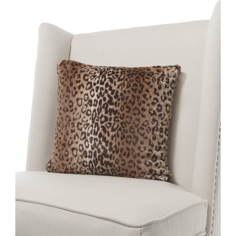 Luxe Leopard Faux Fur Throw Pillow