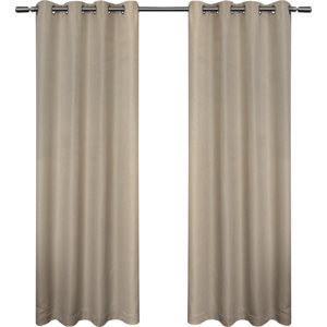 Luedtke Solid Blackout Thermal Grommet Curtain Panels (Set of 2)